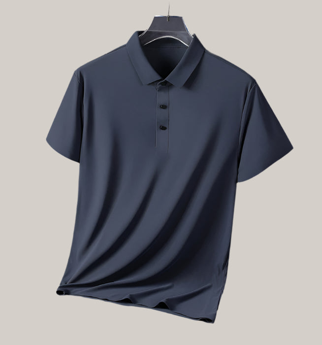 Breathable Lapel Short Sleeved T Shirt For Men