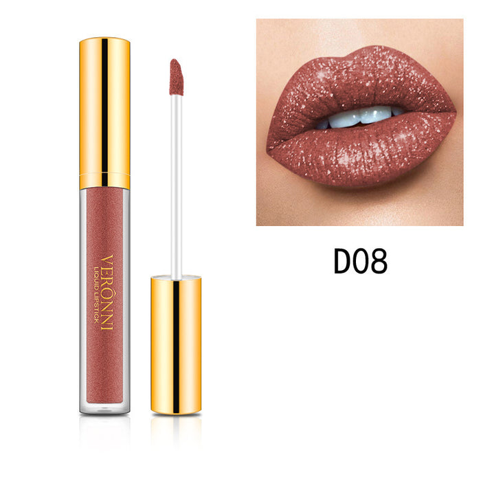 Diamond Pearl Magic Color Shiny Matte Metal Lip Gloss Lipstick